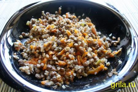 Рецепт - гречка с морковкой и чечевицей