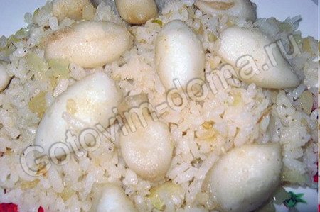 Рецепт - кальмары с рисом в мучной панировке