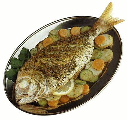 Рыба с овощами, приготовленная на пару